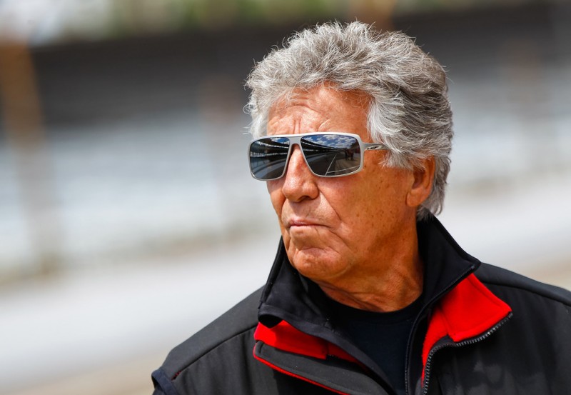 Mario Andretti watches the action from pit lane during Indianapolis 500 practice at the Indianapolis Motor Speedway on May 12, 2013 in Indianapolis, Indiana.