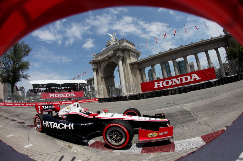 Ryan Briscoe of Australia, drives the #2 Hitachi Team Penske Chevrolet during qualifying for the IZOD INDYCAR Series Honda Indy Toronto on July 7, 2012 in Toronto, Canada. 