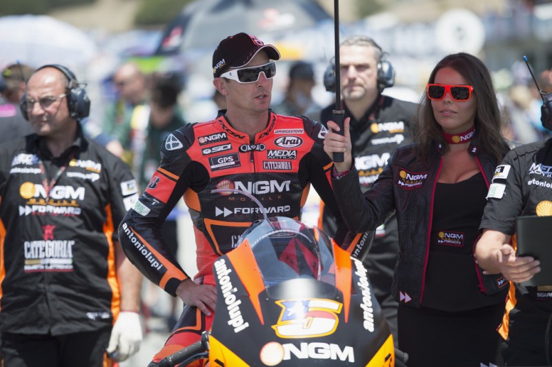 Colin Edwards of USA and NGM Mobile Forward Racing prepares to start on the grid of the MotoGP race during the MotoGp Red Bull U.S. Grand Prix - Race at Mazda Raceway Laguna Seca on July 21, 2013 in Monterey, California. 