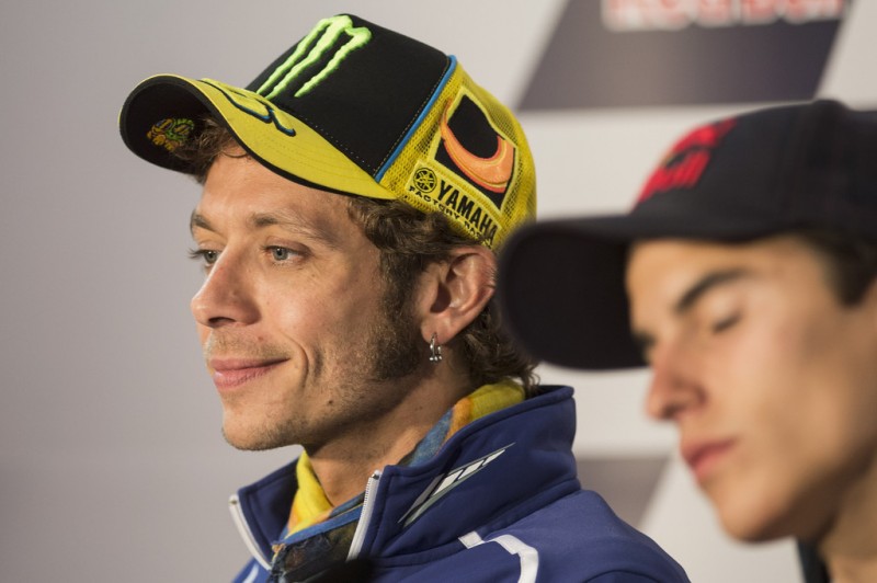 Valentino Rossi of Italy and Yamaha Factory Racing smiles during the press conference at the end of the MotoGp Red Bull U.S. Grand Prix - Qualifying at Mazda Raceway Laguna Seca on July 20, 2013 in Monterey, California.