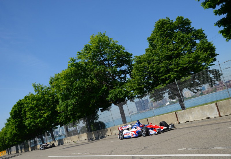 Takuma Sato of Japan driver of the #14 A. J. Foyt Enterprises Dallara Honda during practice for the Verizon IndyCar Series 2014 Chevrolet Detroit Belle Isle Grand Prix at the Raceway at Belle Isle Park on May 30, 2014 in Detroit, Michigan. 