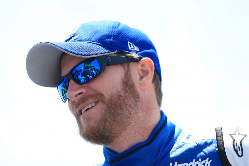 Dale Earnhardt Jr., driver of the #88 Nationwide Chevrolet, stands on the grid prior to the NASCAR Sprint Cup Series Axalta 'We Paint Winners' 400 at Pocono Raceway on June 7, 2015 in Long Pond, Pennsylvania. 