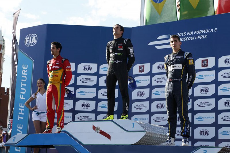 2015 Moscow ePrix - poduim: Nelson Piquet, Jr., Lucas di Grassi, Sebastien Buemi (DSQ later).