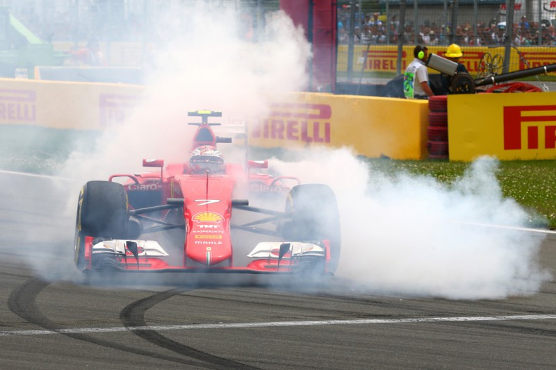 Kimi Raikkonen of Finland and Ferrari spins off the track during the Canadian Formula One Grand Prix at Circuit Gilles Villeneuve on June 7, 2015 in Montreal, Canada. 