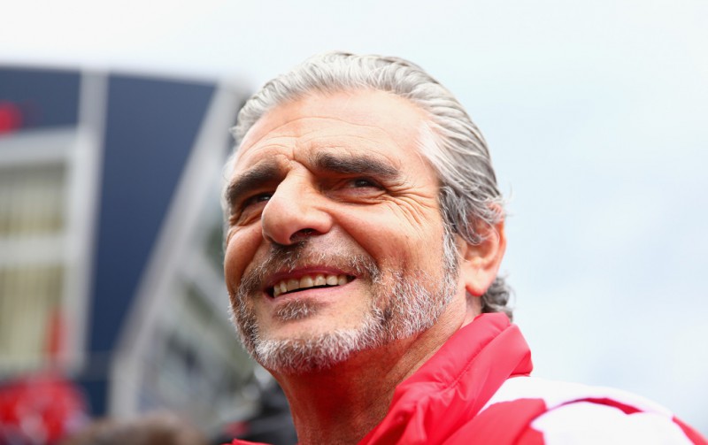 Ferrari Team Principal Maurizio Arrivabene speaks with Fiat CEO Sergio Marchionne in the paddock before the Formula One Grand Prix of Austria at Red Bull Ring on June 21, 2015 in Spielberg, Austria.