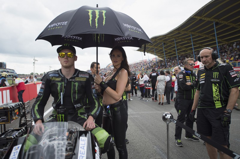 Bradley Smith of Great Britain and Monster Yamaha Tech 3 prepares to start on the grid. during the MotoGP race during the MotoGP Netherlands - Race at on June 27, 2015 in Assen, Netherlands. 