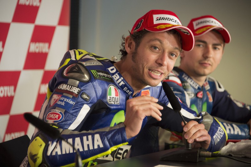 Valentino Rossi of Italy and Movistar Yamaha MotoGP speaks during the press conference at the end of the MotoGP race during the MotoGP Netherlands - Race at on June 27, 2015 in Assen, Netherlands. 