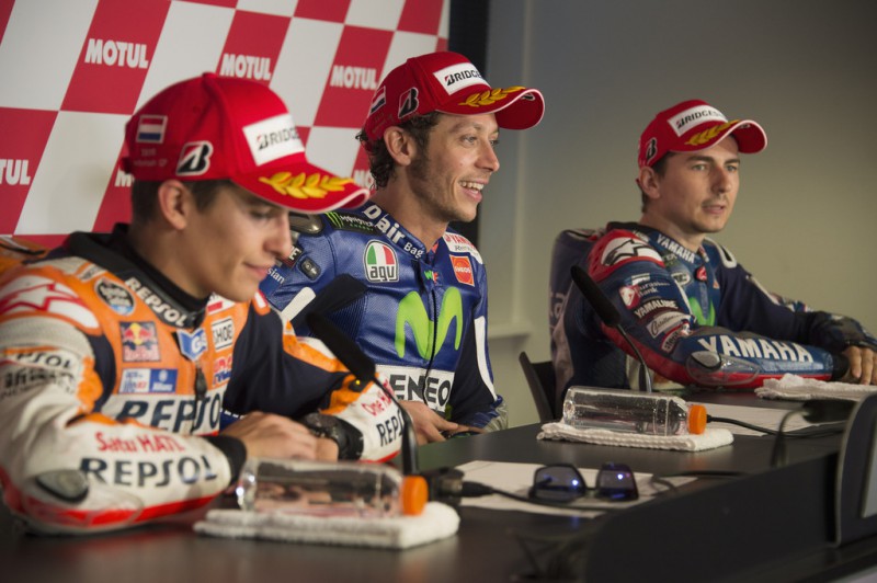 Valentino Rossi of Italy and Movistar Yamaha MotoGP smiles during the press conference at the end of the MotoGP race during the MotoGP Netherlands - Race at on June 27, 2015 in Assen, Netherlands. 