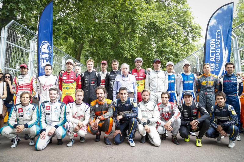 2015 Visa London ePrix - All Drivers and Jean Todt.