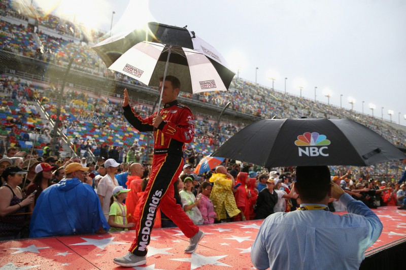 Jamie McMurray, driver of the #1 McDonald's Chevrolet, is introduced prior to the NASCAR Sprint Cup Series Coke Zero 400 Powered by Coca-Cola at Daytona International Speedway on July 5, 2015 in Daytona Beach, Florida. Jamie McMurray, driver of the #1 McDonald's Chevrolet, is introduced prior to the NASCAR Sprint Cup Series Coke Zero 400 Powered by Coca-Cola at Daytona International Speedway on July 5, 2015 in Daytona Beach, Florida.