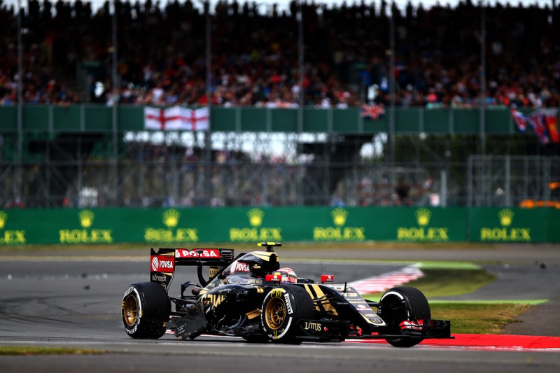 Pastor Maldonado of Venezuedla and Lotus rives with damage to the side of his car during the Formula One Grand Prix of Great Britain at Silverstone Circuit on July 5, 2015 in Northampton, England. Pastor Maldonado of Venezuedla and Lotus rives with damage to the side of his car during the Formula One Grand Prix of Great Britain at Silverstone Circuit on July 5, 2015 in Northampton, England.