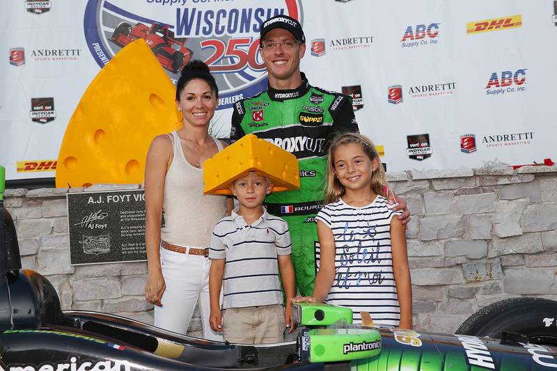 2015 ABC Supply Wisconsin 250 IndyCar Race WInner Sebastien Bourdais.