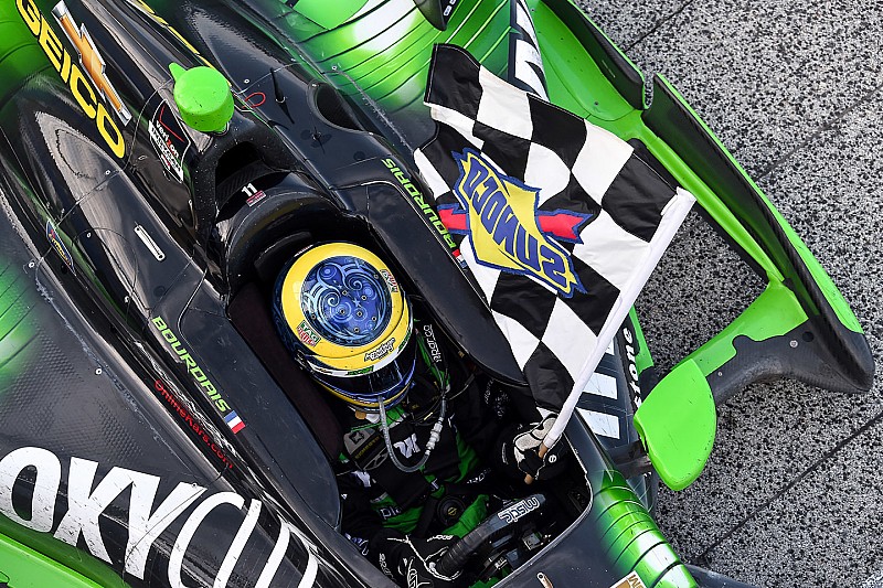 2015 ABC Supply Wisconsin 250 IndyCar Race WInner Sebastien Bourdais.