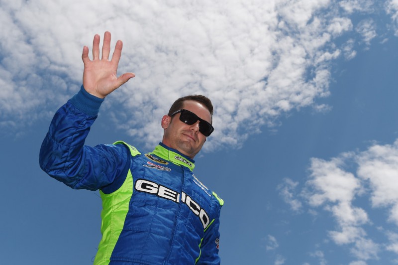 Casey Mears, driver of the #13 GEICO Chevrolet, is introduced prior to the NASCAR Sprint Cup Series 5-Hour ENERGY 301 at New Hampshire Motor Speedway on July 19, 2015 in Loudon, New Hampshire. Casey Mears, driver of the #13 GEICO Chevrolet, is introduced prior to the NASCAR Sprint Cup Series 5-Hour ENERGY 301 at New Hampshire Motor Speedway on July 19, 2015 in Loudon, New Hampshire.
