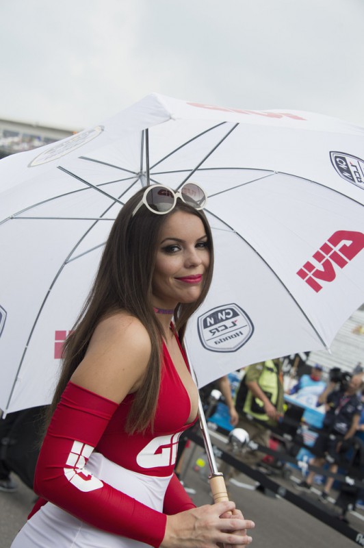 The grid girl poses on the grid during the MotoGP race during the MotoGp Red Bull U.S. Indianapolis Grand Prix - Race at Indianapolis Motor Speedway on August 9, 2015 in Indianapolis, Indiana. The grid girl poses on the grid during the MotoGP race during the MotoGp Red Bull U.S. Indianapolis Grand Prix - Race at Indianapolis Motor Speedway on August 9, 2015 in Indianapolis, Indiana.