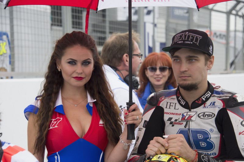 Karel Abraham of Czech Rep. and AB Motoracing prepares the start on the grid of the MotoGP race during the MotoGp Of Great Britain - Race at Silverstone Circuit on August 30, 2015 in Northampton, United Kingdom. 
