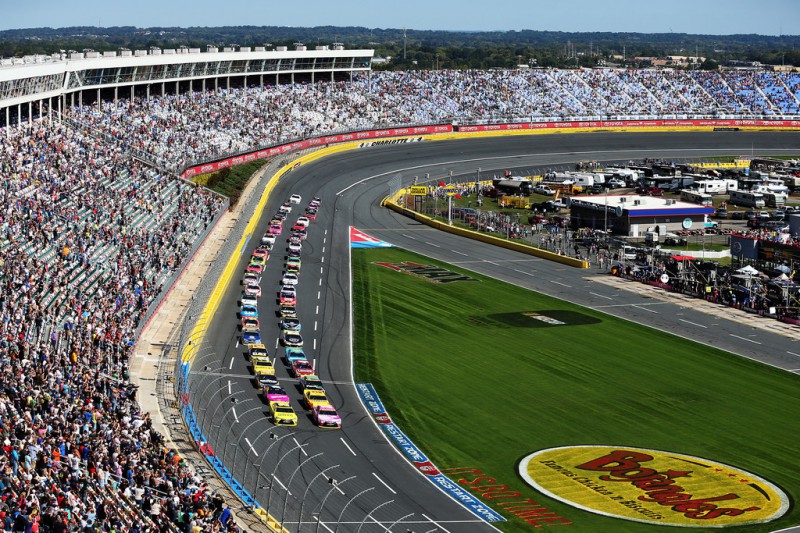 Matt Kenseth, driver of the #20 Dollar General Toyota, and Kyle Busch, driver of the #18 M&M's Pretty In Pink Foundation Toyota, lead the field to the first lap of the NASCAR Sprint Cup Series Bank of America 500 at Charlotte Motor Speedway on October 11, 2015 in Charlotte, North Carolina. Matt Kenseth, driver of the #20 Dollar General Toyota, and Kyle Busch, driver of the #18 M&M's Pretty In Pink Foundation Toyota, lead the field to the first lap of the NASCAR Sprint Cup Series Bank of America 500 at Charlotte Motor Speedway on October 11, 2015 in Charlotte, North Carolina.