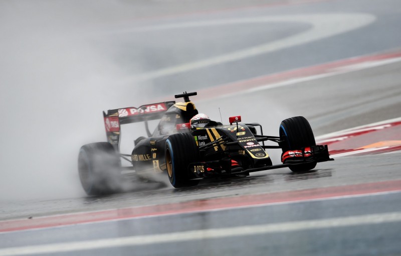 Romain Grosjean of France and Lotus drives during qualifying before the United States Formula One Grand Prix at Circuit of The Americas on October 25, 2015 in Austin, United States. Romain Grosjean of France and Lotus drives during qualifying before the United States Formula One Grand Prix at Circuit of The Americas on October 25, 2015 in Austin, United States.