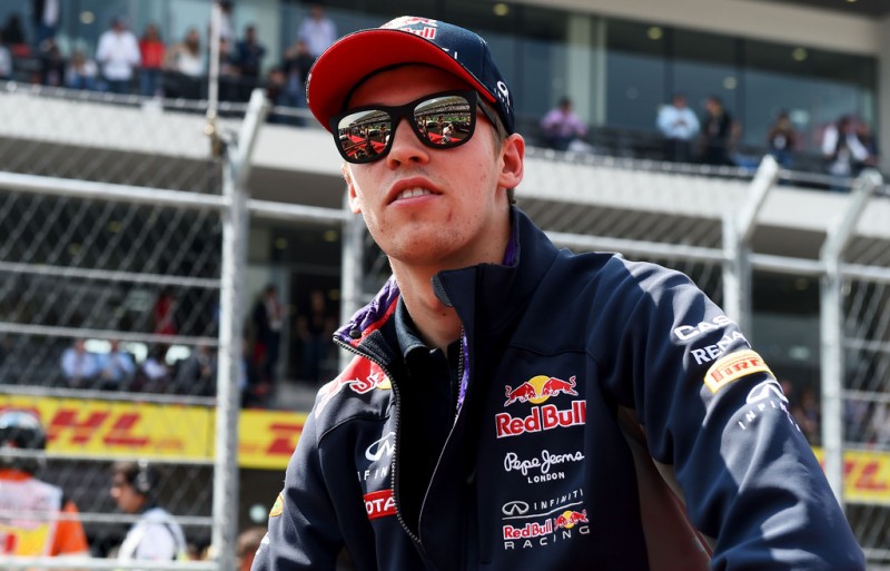 Daniil Kvyat of Russia and Infiniti Red Bull Racing takes part in the drivers' parade before the Formula One Grand Prix of Mexico at Autodromo Hermanos Rodriguez on November 1, 2015 in Mexico City, Mexico. Daniil Kvyat of Russia and Infiniti Red Bull Racing takes part in the drivers' parade before the Formula One Grand Prix of Mexico at Autodromo Hermanos Rodriguez on November 1, 2015 in Mexico City, Mexico.