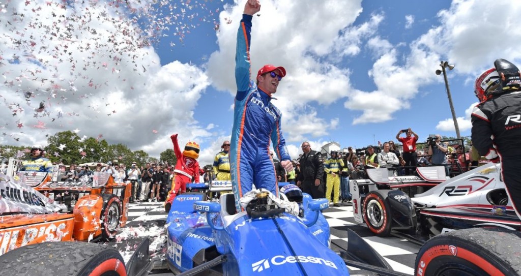 Scott Dixon of IndyCar celebrating his victory at 2017 Kohler Grand Prix. Scott Dixon of IndyCar celebrating his victory at 2017 Kohler Grand Prix.