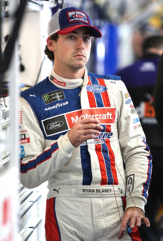 Ryan Blaney, driver of the #21 Motorcraft/Quick Lane Tire & Auto Center Ford, stands in the garage during practice for the Monster Energy NASCAR Cup Series Coca-Cola 600 at Charlotte Motor Speedway on May 25, 2017 in Charlotte, North Carolina. Ryan Blaney, driver of the #21 Motorcraft/Quick Lane Tire & Auto Center Ford, stands in the garage during practice for the Monster Energy NASCAR Cup Series Coca-Cola 600 at Charlotte Motor Speedway on May 25, 2017 in Charlotte, North Carolina.