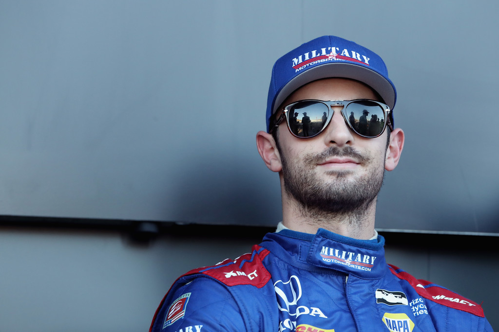 Alexander Rossi #27 driver of the Andretti Autosport Honda IndyCar sits at the stage for introductions to the Verizon IndyCar Series Phoenix Grand Prix at ISM Raceway on April 7, 2018 in Avondale, Arizona. Alexander Rossi #27 driver of the Andretti Autosport Honda IndyCar sits at the stage for introductions to the Verizon IndyCar Series Phoenix Grand Prix at ISM Raceway on April 7, 2018 in Avondale, Arizona.