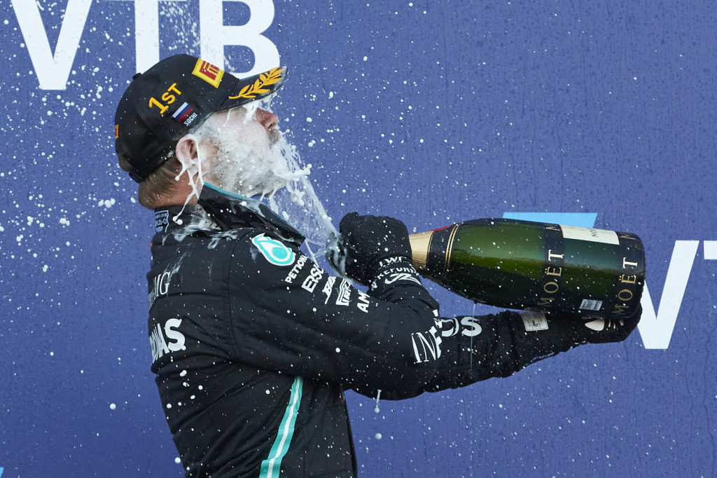 Valtteri Bottas made the most of a Lewis Hamilton penalty to take his second race win of the season, claiming victory at the Russian Grand Prix. Valtteri Bottas made the most of a Lewis Hamilton penalty to take his second race win of the season, claiming victory at the Russian Grand Prix.