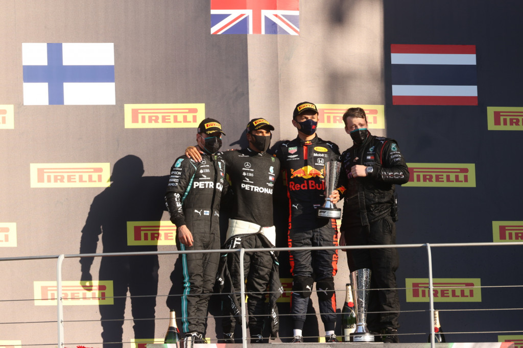 In a race that saw several big crashes, two red flags and eight retirements, it was pole sitter Lewis Hamilton who came out on top, winning on F1’s first visit to Mugello. The reigning champion initially lost the lead to teammate Valtteri Bottas, but the Finn had to settle for second. There was also a maiden F1 podium for Red Bull’s Alexander Albon. In a race that saw several big crashes, two red flags and eight retirements, it was pole sitter Lewis Hamilton who came out on top, winning on F1’s first visit to Mugello. The reigning champion initially lost the lead to teammate Valtteri Bottas, but the Finn had to settle for second. There was also a maiden F1 podium for Red Bull’s Alexander Albon.