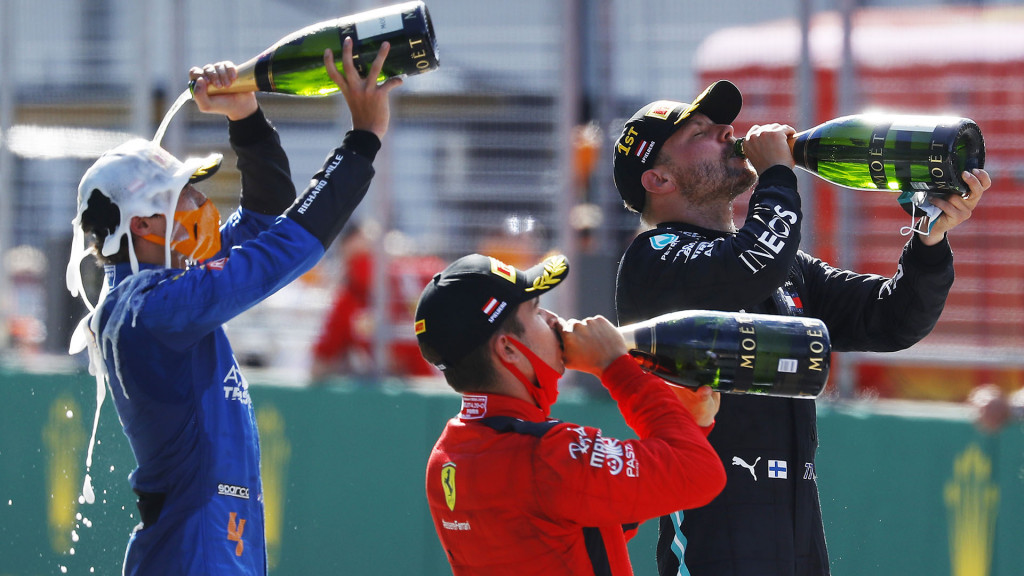 Bottas beats Leclerc and Norris to win dramatic Austrian GP as Hamilton is penalised. Bottas beats Leclerc and Norris to win dramatic Austrian GP as Hamilton is penalised.