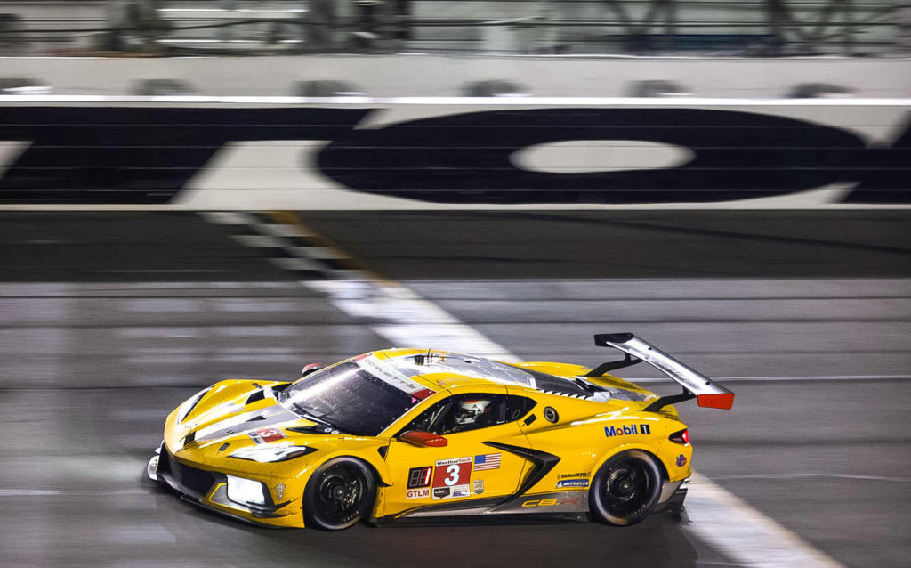 No. 3 Corvette Racing Chevrolet Corvette C8.R GTLM at the 2021 24 Hours of Daytona. No. 3 Corvette Racing Chevrolet Corvette C8.R GTLM at the 2021 24 Hours of Daytona.