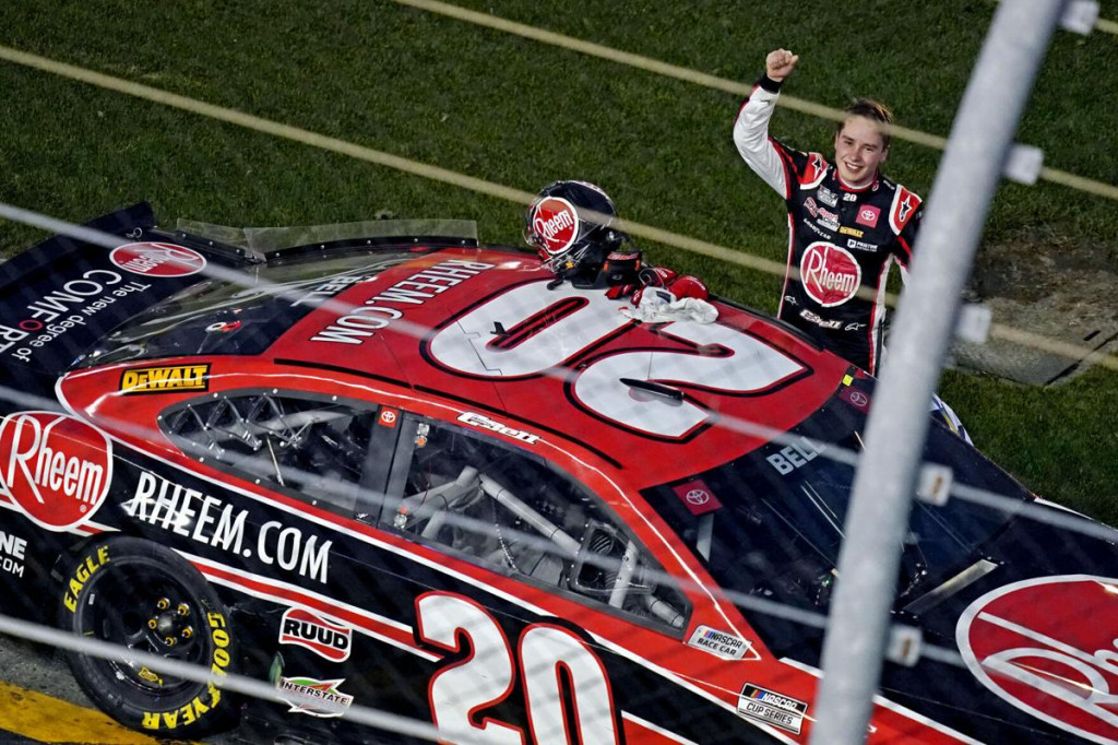 First victory in NASCAR Cup for Christopher Bell. First victory in NASCAR Cup for Christopher Bell.